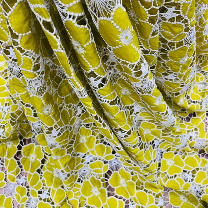Imported Crepe Cutwork Fabric