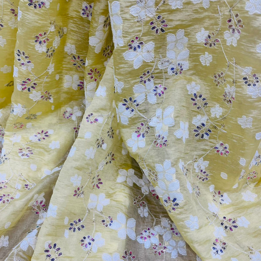 Galaxy Chiffon Embroidered Fabric