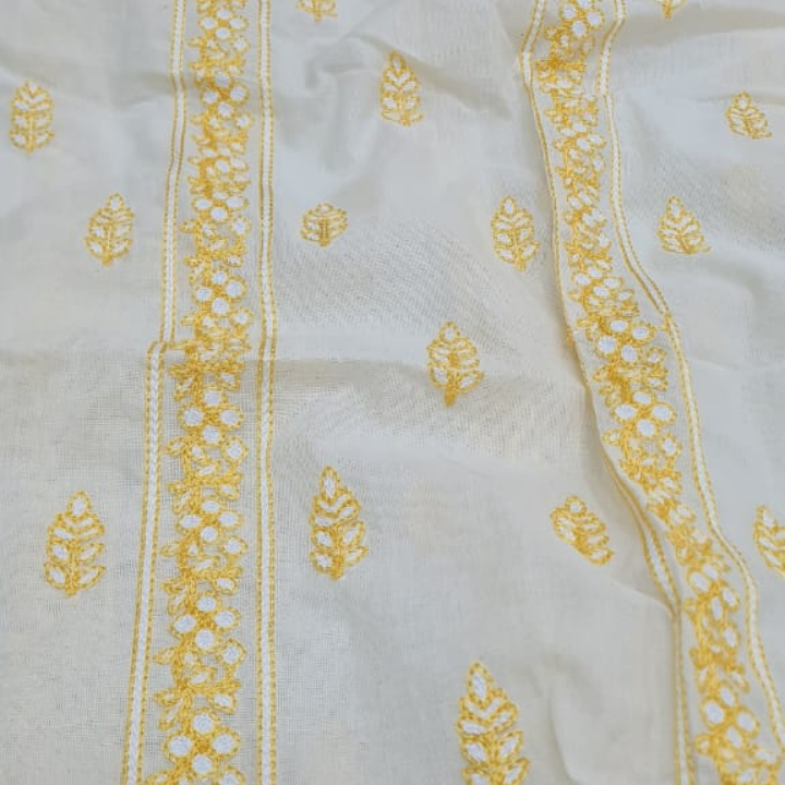Chikankari Embroidered Cotton Fabric