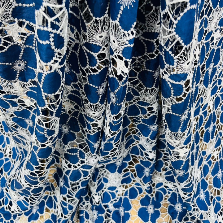 Imported Crepe Cutwork Fabric
