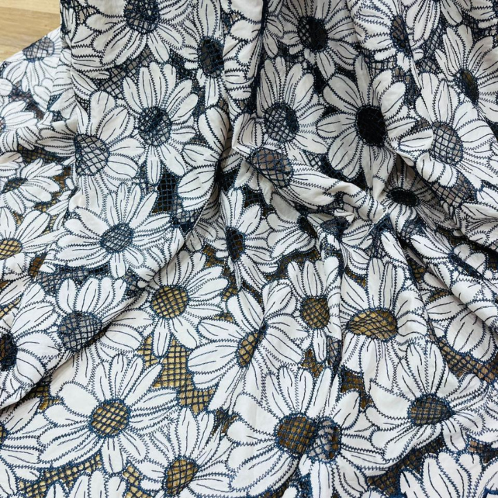 Crepe Cutwork Fabric
