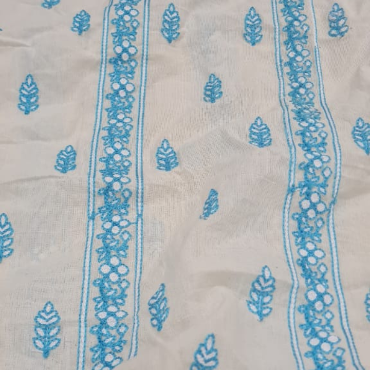 Chikankari Embroidered Cotton Fabric