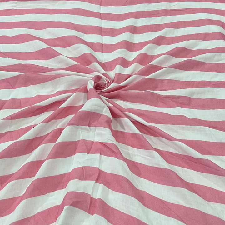 Premium Big Width Double Cotton Striped Fabric