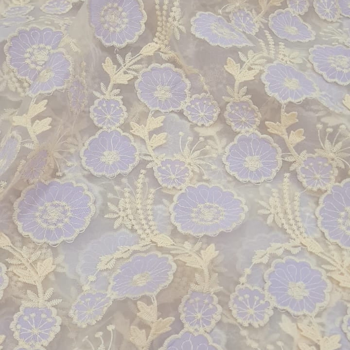 Blush Bloom Organza Embroidered