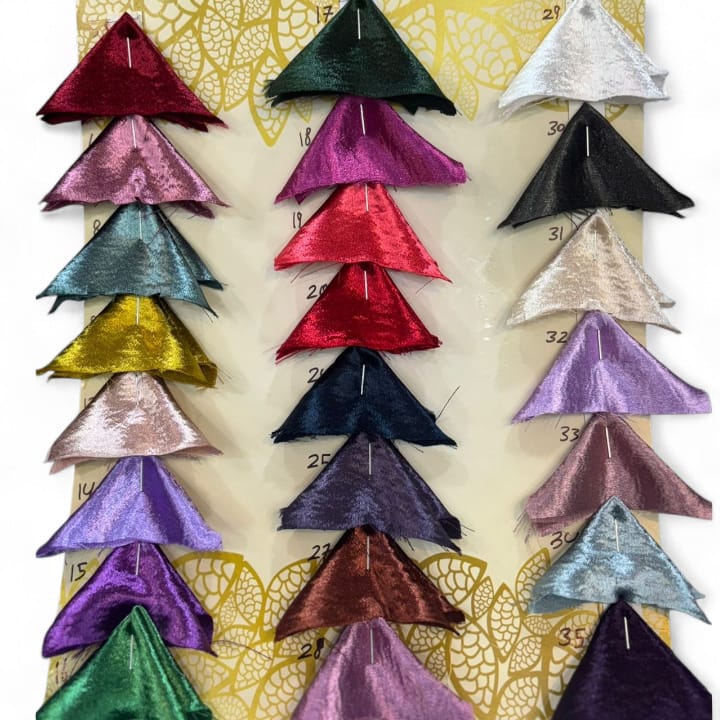 Premium Rolex Satin Shade Card Fabric High Lustre Metallic Finish