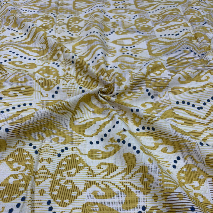 Premium Cotton Flex Ikat Print Fabric 44 Inch Width Ideal for Dresses, Co-ord Sets, and Kurti Sets