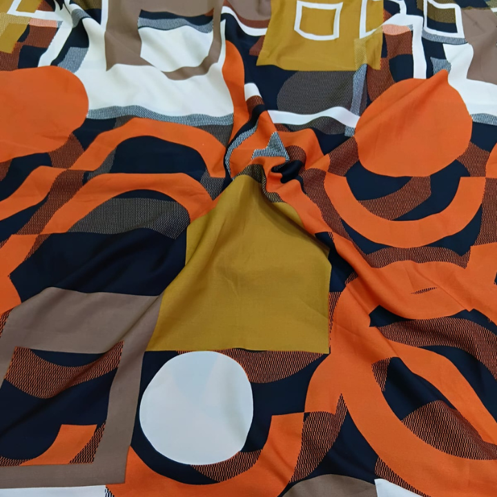 Premium Printed Crepe Fabric 50 Inch Width Lightweight Apparel & Dressmaking Material By The Yard