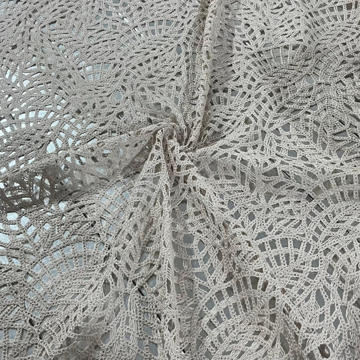 Premium Big Width Crochet Lace Fabric Intricate Geometric Pattern