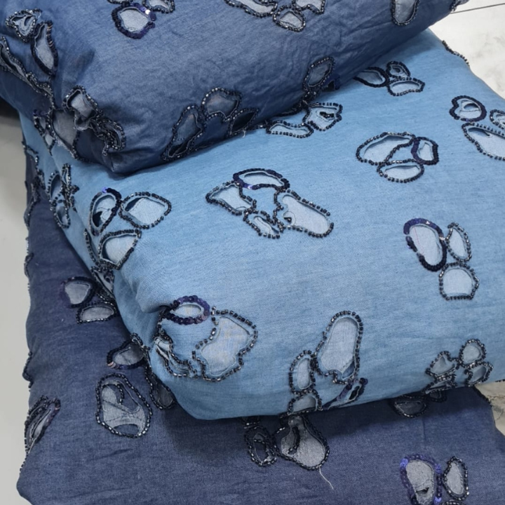 Sequins Denim Cutdaana