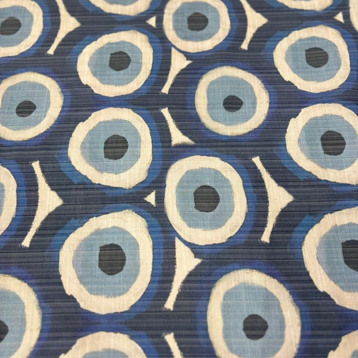 Premium Big Width Turkey Linen Fabric Evil Eye Nazar Print