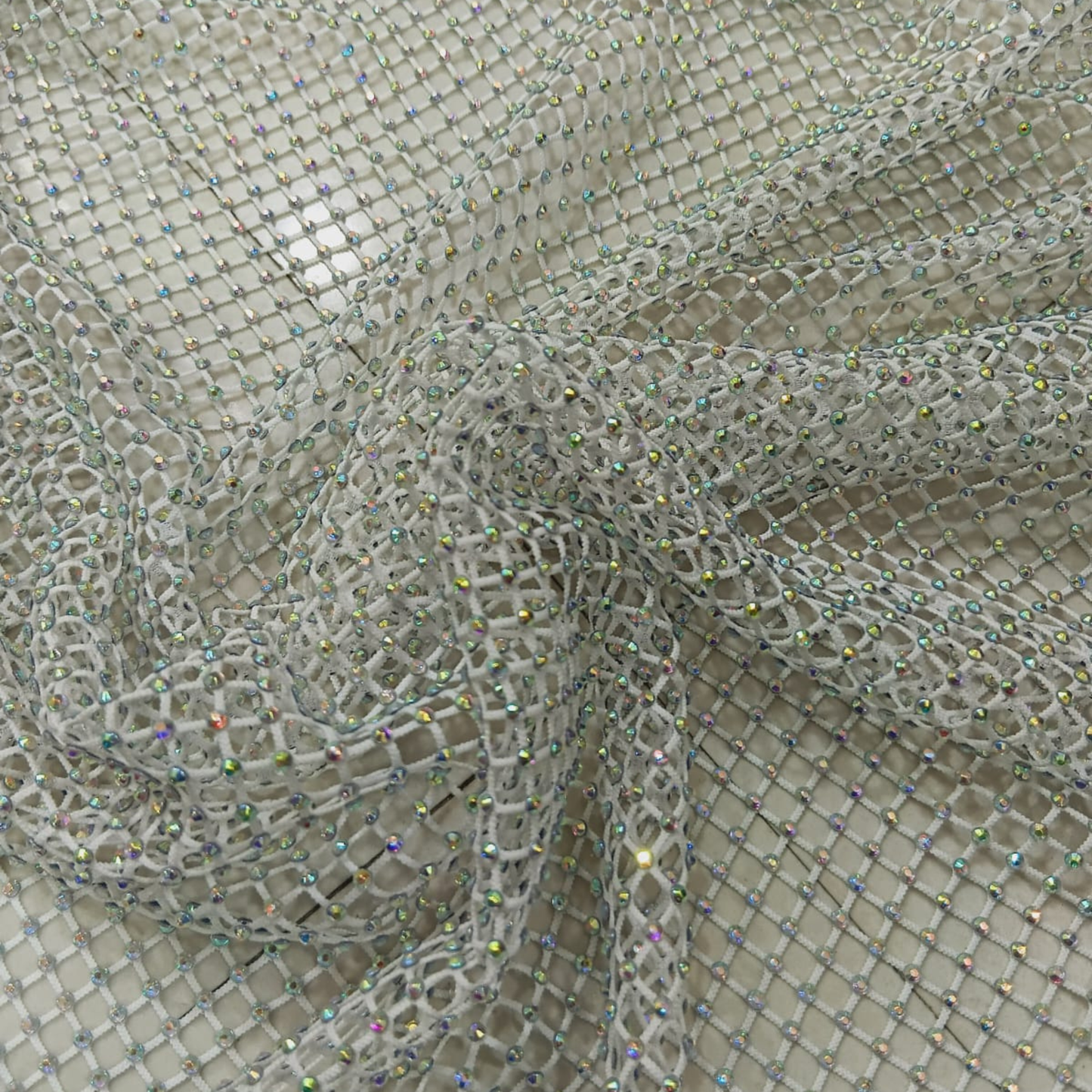 Premium Rhinestone Fishnet Fabric Big Width