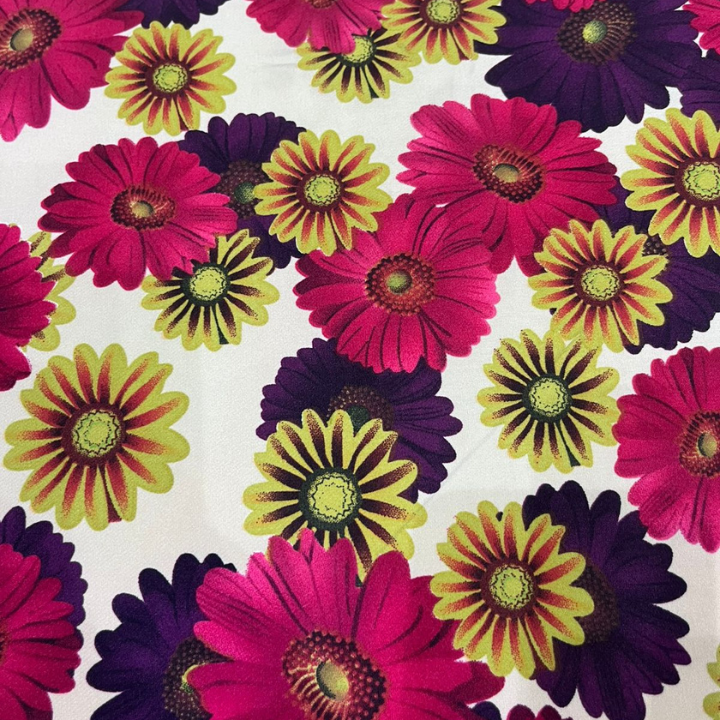 Premium Gerbera Bloom Banana Print Fabric