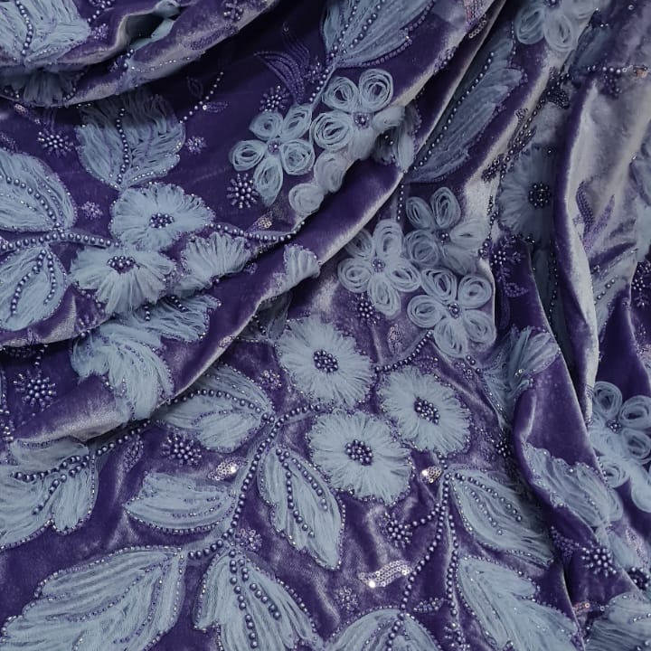 Lycra velvet embroidery