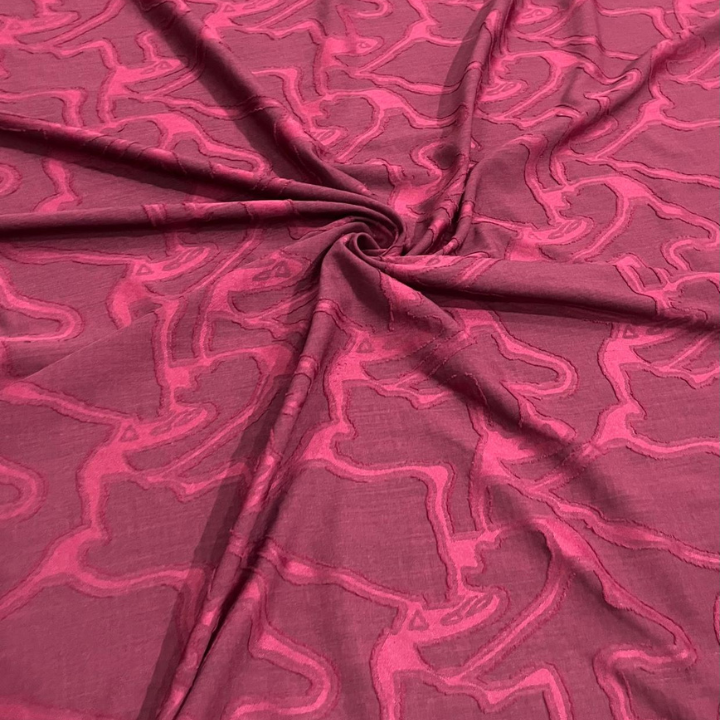 Embossed Linen Fabric Big Width Premium Quality Scroll Pattern