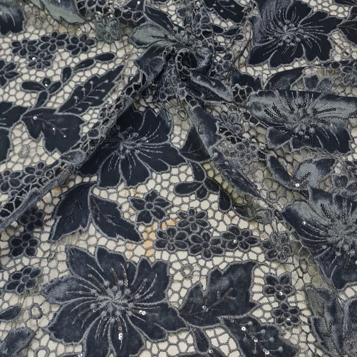 Floral Velvet Cutwork