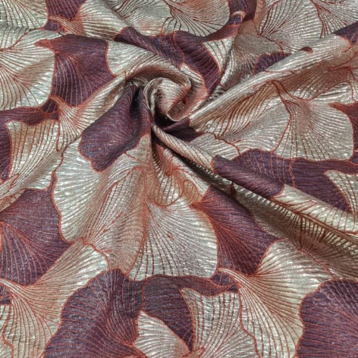Zaria Brocade – Metallic Leaf Weave