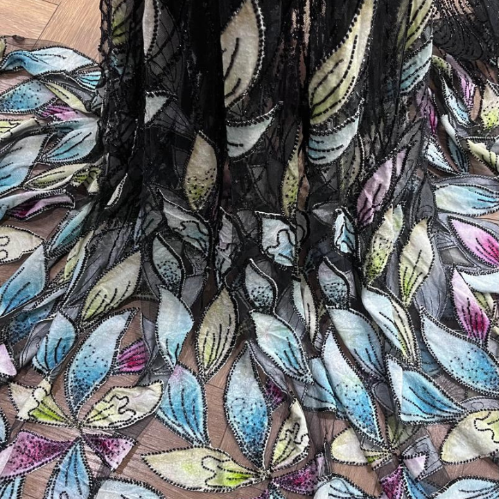 Velvet net embroidery