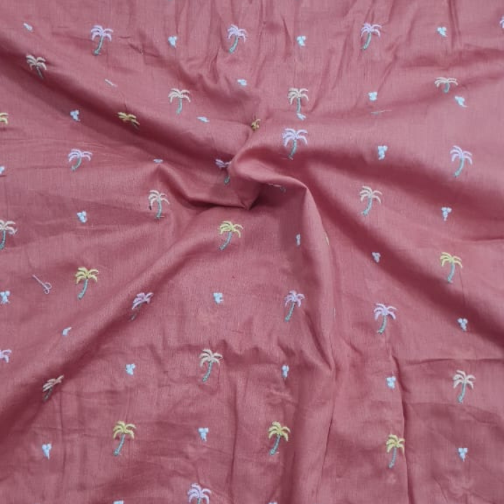 Multicolor Thread Cotton Embroidery Fabric