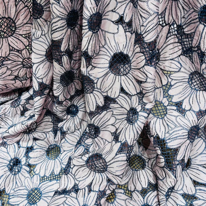 Crepe Cutwork Fabric