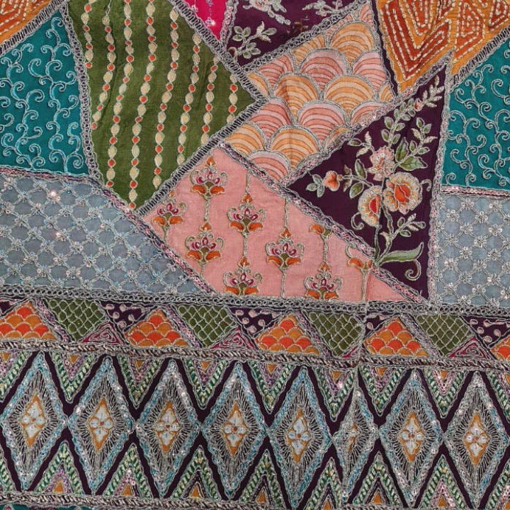 Embroidered Viscose Crepe Fabric