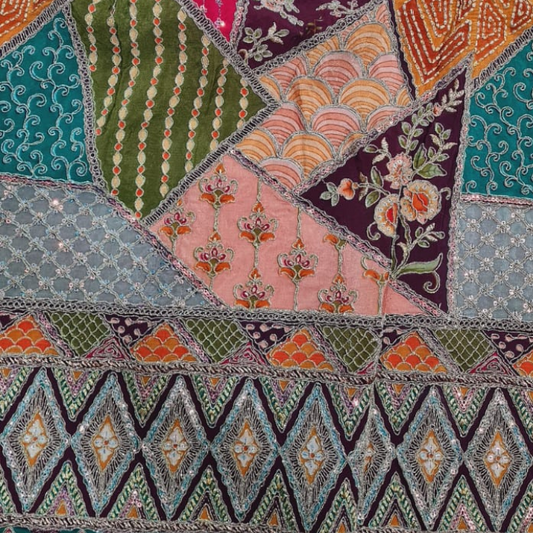Embroidered Viscose Crepe Fabric