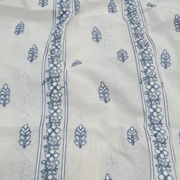 Chikankari Embroidered Cotton Fabric