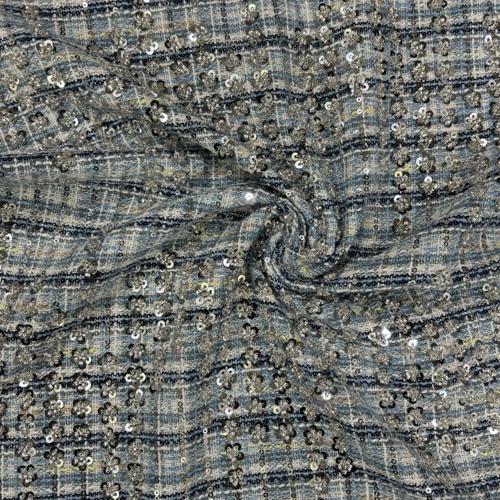 Premium Embellished Tweed Fabric