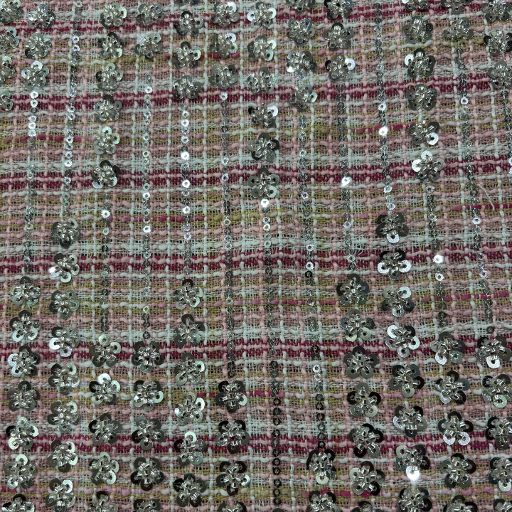 Premium Embellished Tweed Fabric