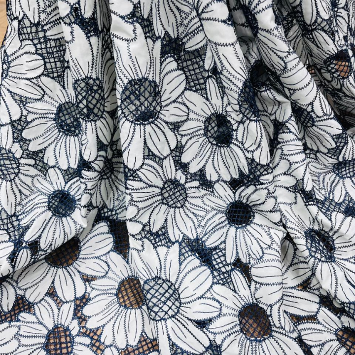 Crepe Cutwork Fabric