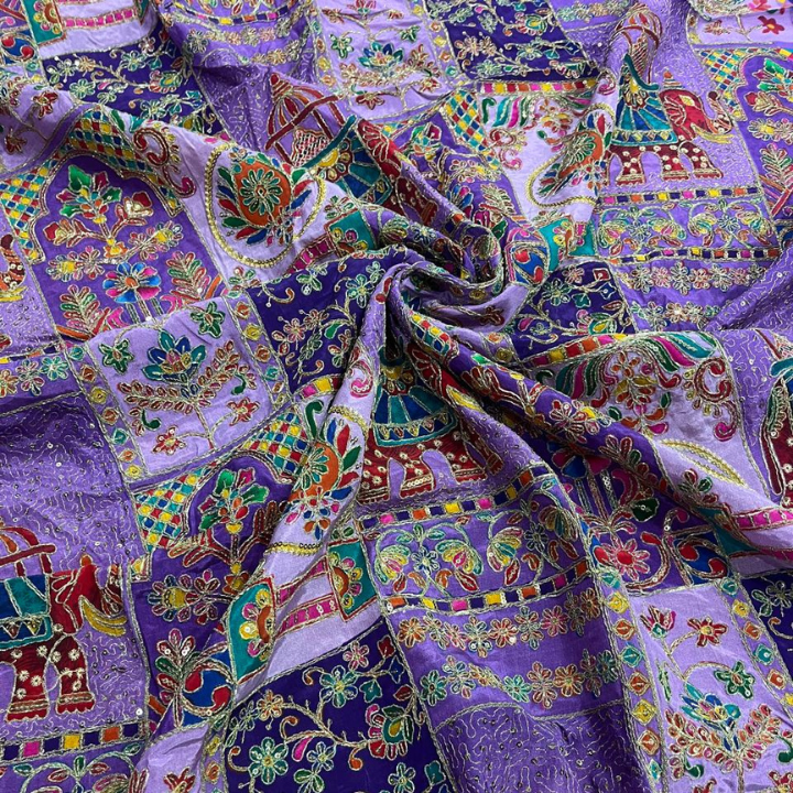 Crepe Position Embroidery