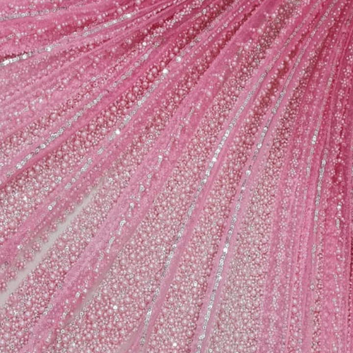 Net Pearl Embroidery Fabric