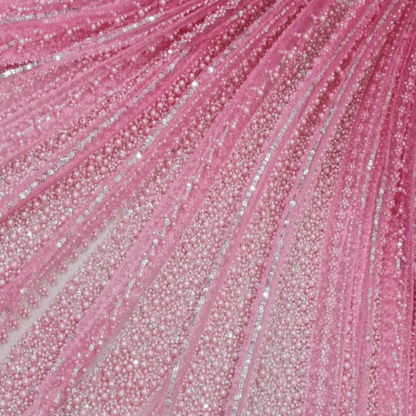Net Pearl Embroidery Fabric