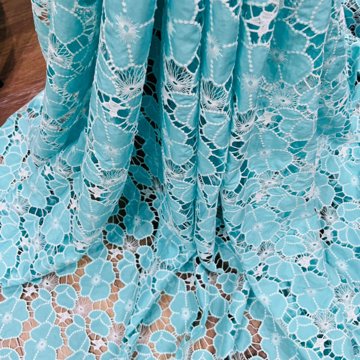 Imported Crepe Cutwork Fabric