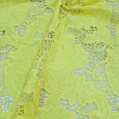 Cotton Cutwork Schiffli Embroidery Fabric
