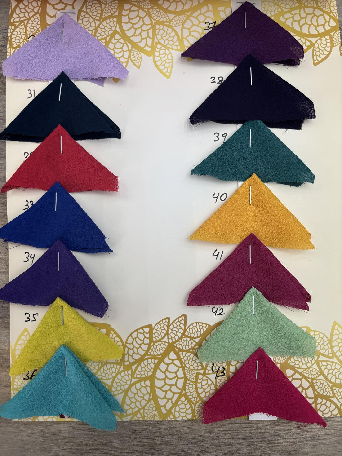 Royal Georgette Shade Card