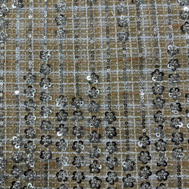 Premium Embellished Tweed Fabric