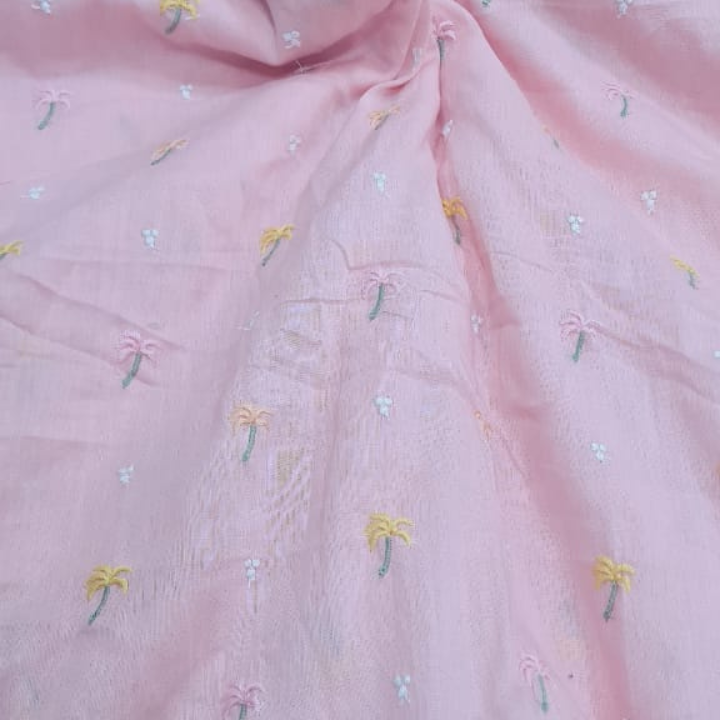 Multicolor Thread Cotton Embroidery Fabric