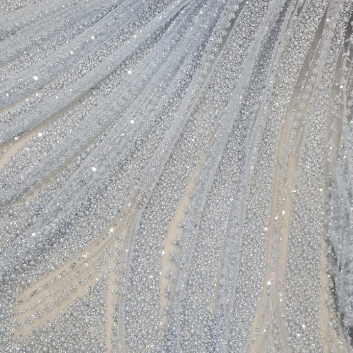 Net Pearl Embroidery Fabric