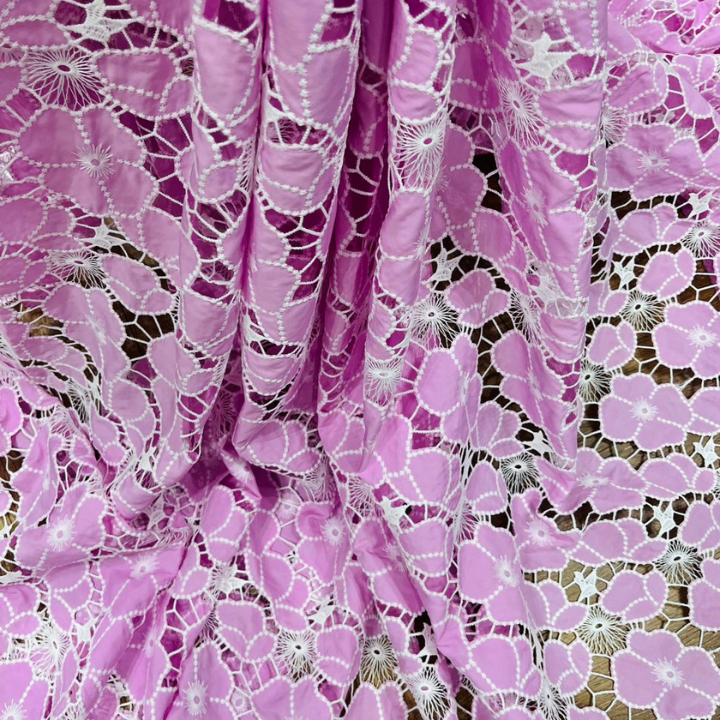 Imported Crepe Cutwork Fabric