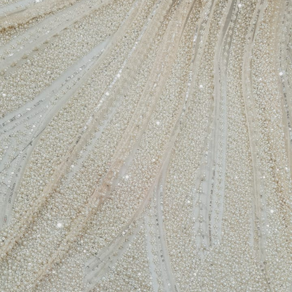 Net Pearl Embroidery Fabric