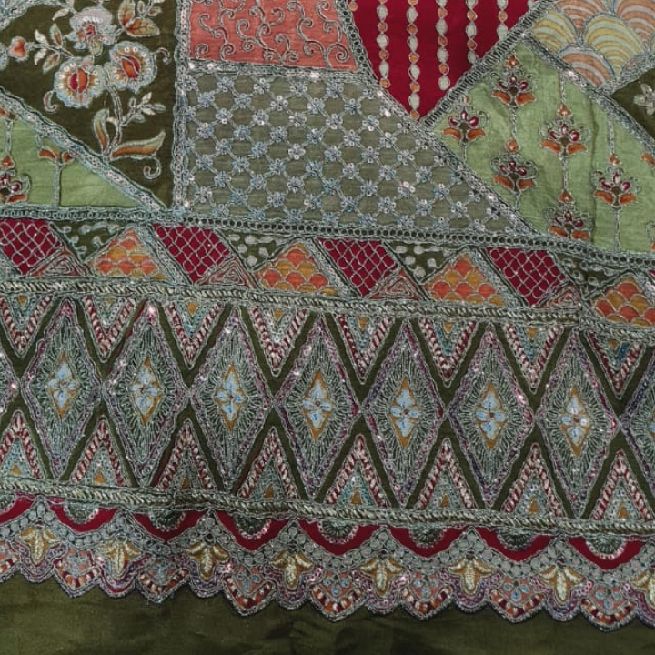 Embroidered Viscose Crepe Fabric