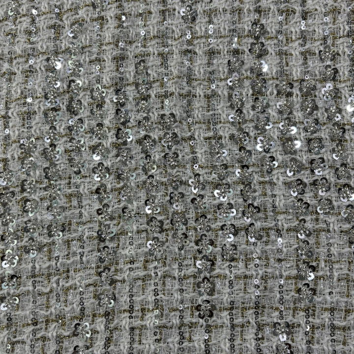 Tweed Embroidery Fabric with Sequins