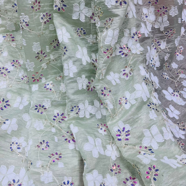 Galaxy Chiffon Embroidered Fabric