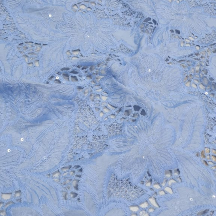Cotton Cutwork Schiffli Embroidery Fabric