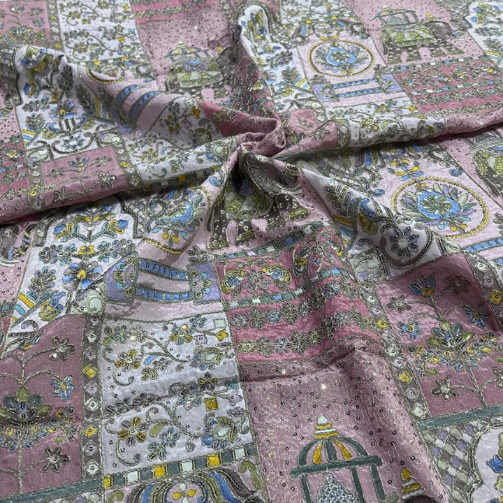 Crepe Position Embroidery