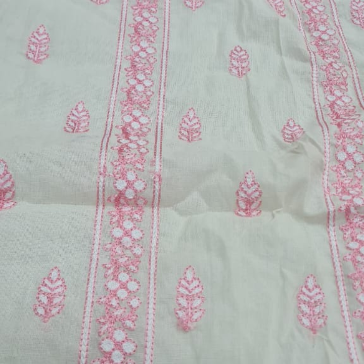 Chikankari Embroidered Cotton Fabric