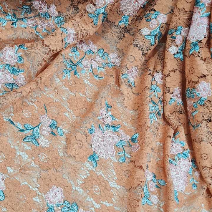 Self Embroidered Net Fabric
