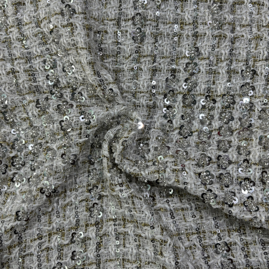 Tweed Embroidery Fabric with Sequins