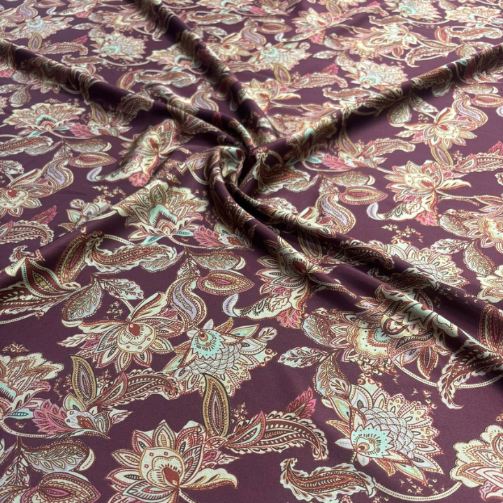 Soft Touch Printed Satin Fabric Big Width