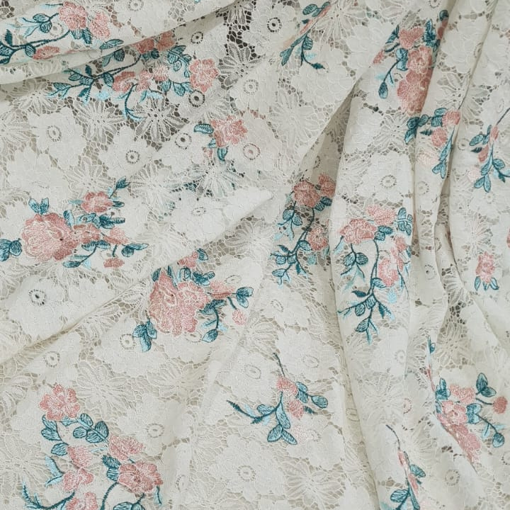 Self Embroidered Net Fabric
